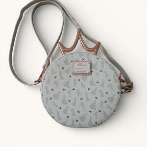 Loungefly Disney Princess Silhouette Circle Crossbody Bag Crown Handle